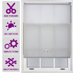Chrome Triple Square Eyelet Daylight Roller Blind - (W)240Cm X (L)165Cm Grey Blind From Furnished