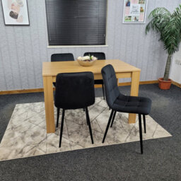Kosy Koala Oak Effect Dining Table Set With 4 Grey Velvet Chairs Dining Room Furniture - thumbnail 7