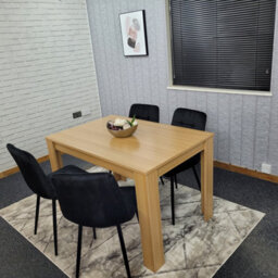 Kosy Koala Oak Effect Dining Table Set With 4 Grey Velvet Chairs Dining Room Furniture - thumbnail 9