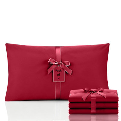Moonlight Bedding Pillowcase Pack Of 4-Envelope Closure Super Soft Brushed Microfiber House Wife Pillow Cover,(Red,50X75 Cm) - image 1