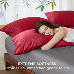 Moonlight Bedding Pillowcase Pack Of 4-Envelope Closure Super Soft Brushed Microfiber House Wife Pillow Cover,(Red,50X75 Cm) - thumbnail 2