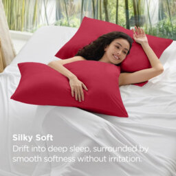 Moonlight Bedding Pillowcase Pack Of 4-Envelope Closure Super Soft Brushed Microfiber House Wife Pillow Cover,(Red,50X75 Cm) - thumbnail 4