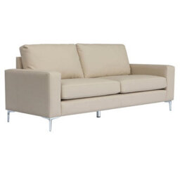 Furniture in Fashion Baltic Faux Leather 3 Seater Sofa In Ivory - thumbnail 4