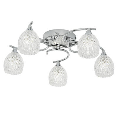 Luminosa Lighting Luminosa Boyer 5 Light Semi Flush Multi Arm Ceiling Light Chrome, G9 - image 1