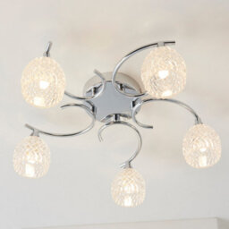 Luminosa Lighting Luminosa Boyer 5 Light Semi Flush Multi Arm Ceiling Light Chrome, G9 - thumbnail 4