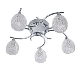 Luminosa Lighting Luminosa Boyer 5 Light Semi Flush Multi Arm Ceiling Light Chrome, G9 - thumbnail 6