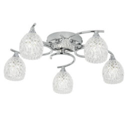 Luminosa Lighting Luminosa Boyer 5 Light Semi Flush Multi Arm Ceiling Light Chrome, G9