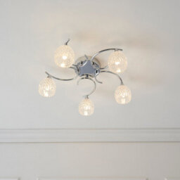 Luminosa Lighting Luminosa Boyer 5 Light Semi Flush Multi Arm Ceiling Light Chrome, G9 - thumbnail 2