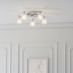 Luminosa Lighting Luminosa Boyer 5 Light Semi Flush Multi Arm Ceiling Light Chrome, G9 - thumbnail 3