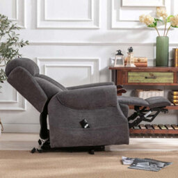More4Homes Rise Recliner Chair With Single Motor, Remote Control And Pocket Storage In Charcoal Fabric - thumbnail 8