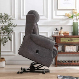 More4Homes Rise Recliner Chair With Single Motor, Remote Control And Pocket Storage In Charcoal Fabric - thumbnail 7