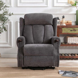 More4Homes Rise Recliner Chair With Single Motor, Remote Control And Pocket Storage In Charcoal Fabric - thumbnail 6