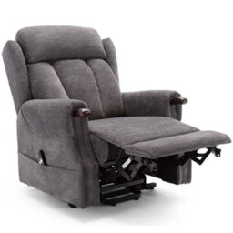 More4Homes Rise Recliner Chair With Single Motor, Remote Control And Pocket Storage In Charcoal Fabric - thumbnail 3