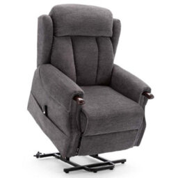 More4Homes Rise Recliner Chair With Single Motor, Remote Control And Pocket Storage In Charcoal Fabric