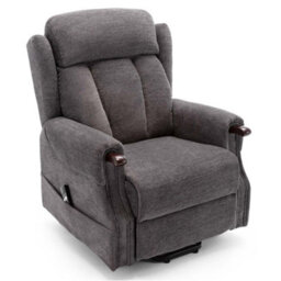 More4Homes Rise Recliner Chair With Single Motor, Remote Control And Pocket Storage In Charcoal Fabric - thumbnail 2