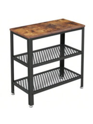 LEDREM Side Table, Console Table, 2 Shelves Mesh Shelves, For Hallway, Living Room, Bedroom, Office, Space Saving, Easy Assembly - thumbnail 7