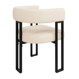 Btm Dining Chairs Set Of 6, Fabric Upholstered, Curved Backrest, Beige - thumbnail 8
