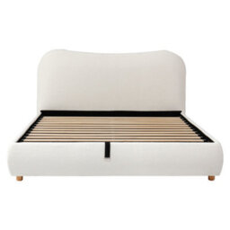 Btm 5Ft 150X200Cm Ottoman Storage Bed, Curved Headboard With Soft Rounded Corners, Boucle Upholstered, Warm White - thumbnail 9