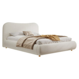 Btm 5Ft 150X200Cm Ottoman Storage Bed, Curved Headboard With Soft Rounded Corners, Boucle Upholstered, Warm White - thumbnail 7