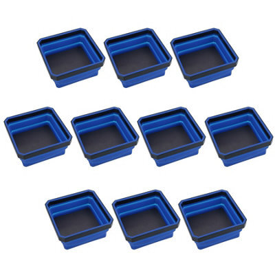 AB Tools Collapsible Magnetic Parts Tray Dish Storage Bowl Holder Oil Resistant Plastic 10Pc - image 1