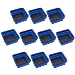 AB Tools Collapsible Magnetic Parts Tray Dish Storage Bowl Holder Oil Resistant Plastic 10Pc - thumbnail 1