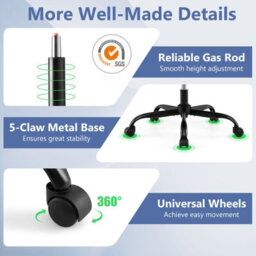 Gainoom Ergonomic Black Office Chair Swivel Computer Desk Chair With Adjustable Lumbar Support - thumbnail 9