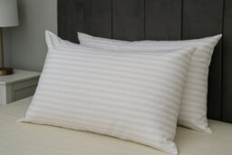 CHILIMILII Stripe Pillows Hollowfiber Extra Filled Plump Bounce Neck Back Head Support Bed Pillows Pack Of 2 - thumbnail 4