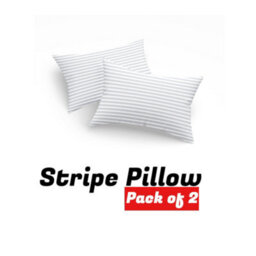 CHILIMILII Stripe Pillows Hollowfiber Extra Filled Plump Bounce Neck Back Head Support Bed Pillows Pack Of 2 - thumbnail 1