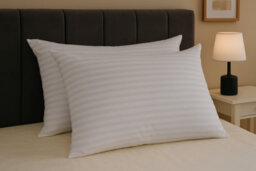 CHILIMILII Stripe Pillows Hollowfiber Extra Filled Plump Bounce Neck Back Head Support Bed Pillows Pack Of 2 - thumbnail 2