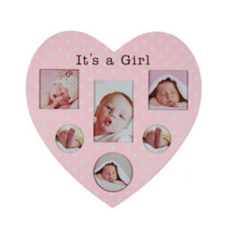 Juliana Impressions New Baby Heart Shaped Collage Photo Frame - It's A Girl - thumbnail 1