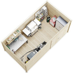 Billyoh Pro Pent Log Cabin Wooden Shed - W4.5M X D2.5M (15 X 8Ft) - 28mm Thickness - thumbnail 2