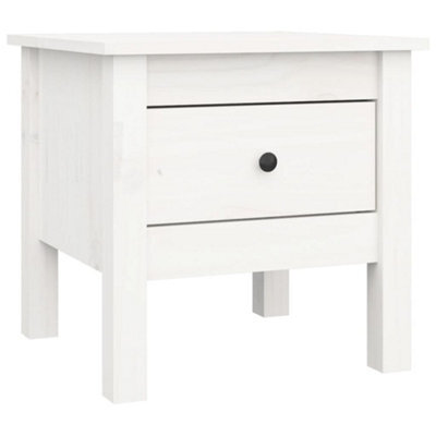 Berkfield Durable Side Table White 40X40X39 Cm Solid Wood Pine - image 1