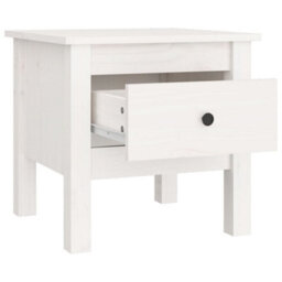 Berkfield Durable Side Table White 40X40X39 Cm Solid Wood Pine - thumbnail 7