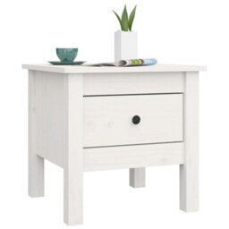 Berkfield Durable Side Table White 40X40X39 Cm Solid Wood Pine - thumbnail 4