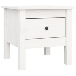 Berkfield Durable Side Table White 40X40X39 Cm Solid Wood Pine - thumbnail 1
