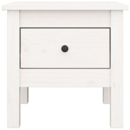 Berkfield Durable Side Table White 40X40X39 Cm Solid Wood Pine - thumbnail 6