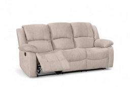 Fabric Beige 3 Seater Recliner Sofa Varesa - thumbnail 3