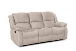 Fabric Beige 3 Seater Recliner Sofa Varesa - thumbnail 4