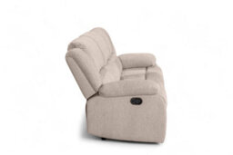 Fabric Beige 3 Seater Recliner Sofa Varesa - thumbnail 5