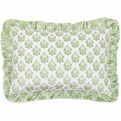 Furn. Krissa Block Printed Velvet Feather Rich Cushion - image 1