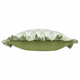Furn. Krissa Block Printed Velvet Feather Rich Cushion - thumbnail 3