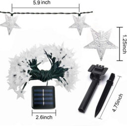 Waterproof Solar Powered Star Fairy String Light In Warm White 10 Meters 60 Led - thumbnail 3