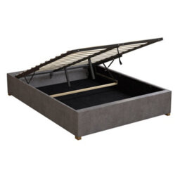 Aspire Upholstered Platform Ottoman Bed Frame Uk Made, Plush Steel, Size King - thumbnail 4