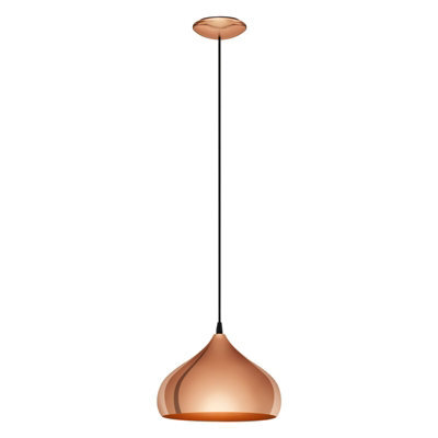 Stylish Polished Copper Hanging Pendant Light For Hallway - 1 X 60W E27 - image 1