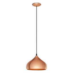 Stylish Polished Copper Hanging Pendant Light For Hallway - 1 X 60W E27 - thumbnail 1