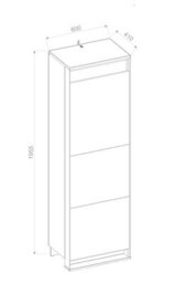 Arte Modern Industrial Quant 02  Tall Cabinet  (H)1950mm (W)600mm (D)410mm  - With Led Lighting - thumbnail 3