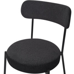 Beliani Set Of 2 Dining Chairs Allison Boucle Black - thumbnail 7