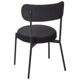 Beliani Set Of 2 Dining Chairs Allison Boucle Black - thumbnail 6