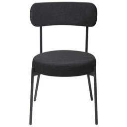Beliani Set Of 2 Dining Chairs Allison Boucle Black - thumbnail 5