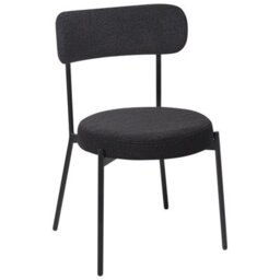 Beliani Set Of 2 Dining Chairs Allison Boucle Black - thumbnail 4